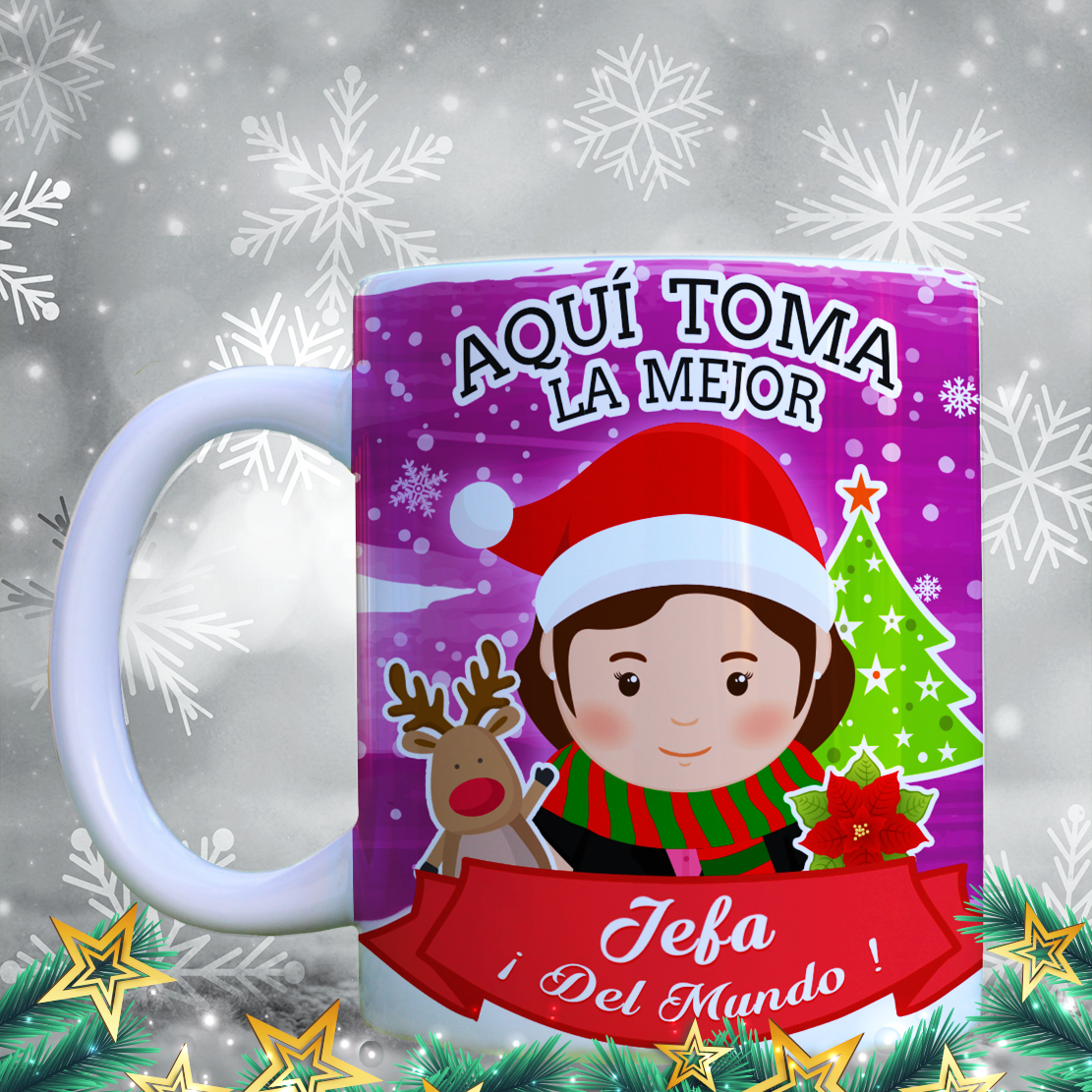 Taza Navidad Aquí Toma 10