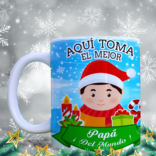 Taza Navidad Aquí Toma 01