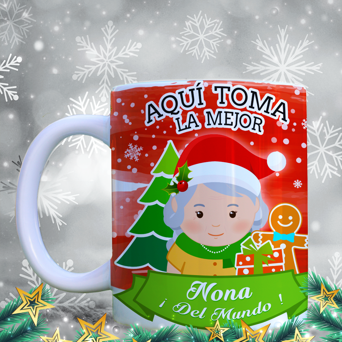Taza Navidad Aquí Toma 12