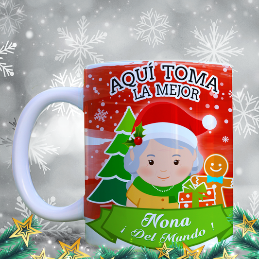 Taza Navidad Aquí Toma 12