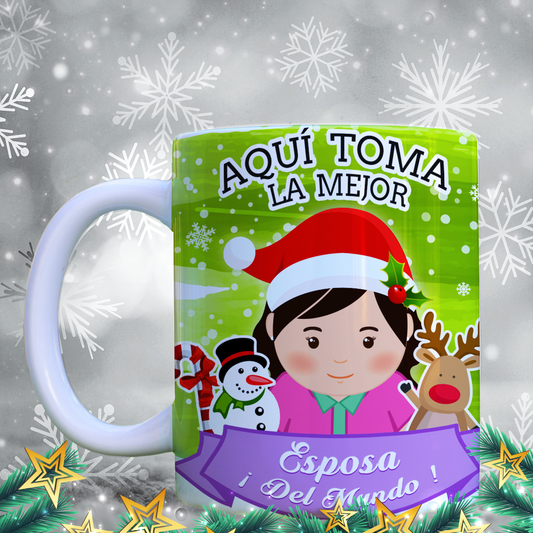 Taza Navidad Aquí Toma 16