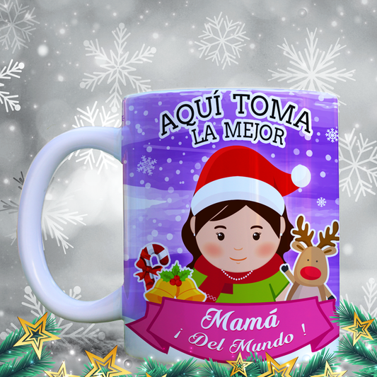 Taza Navidad Aquí Toma 02
