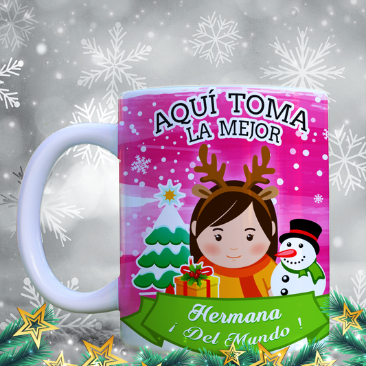 Taza Navidad Aquí Toma 04
