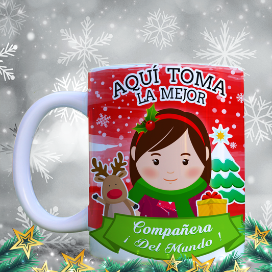 Taza Navidad Aquí Toma 08