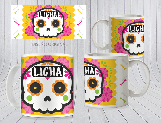 Taza Calavera Amarilla