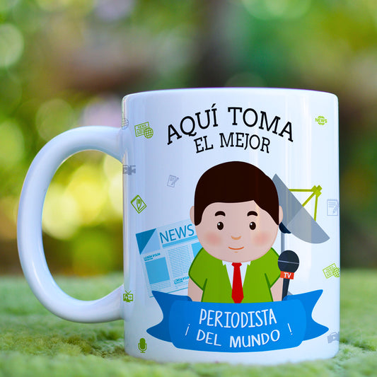 Taza Periodista El / Ella