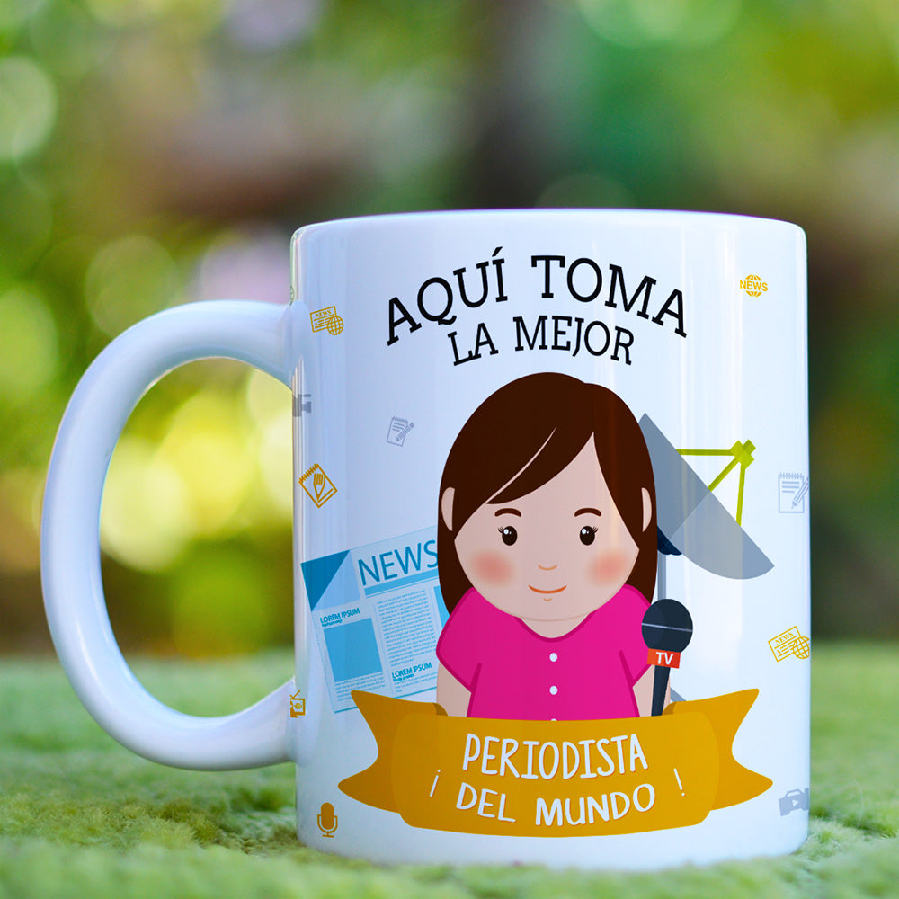 Taza Periodista El / Ella