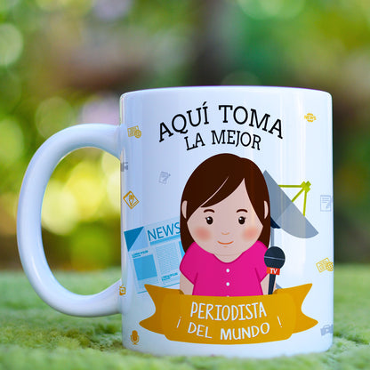 Taza Periodista El / Ella