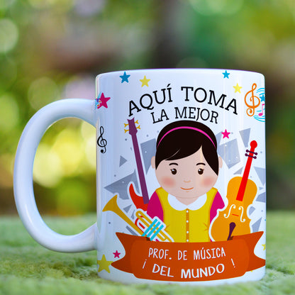 Taza Profesor de Música El / Ella